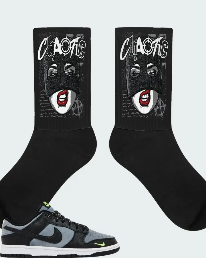 Nike Dunk Low Black Grey Green Strike Matching Socks