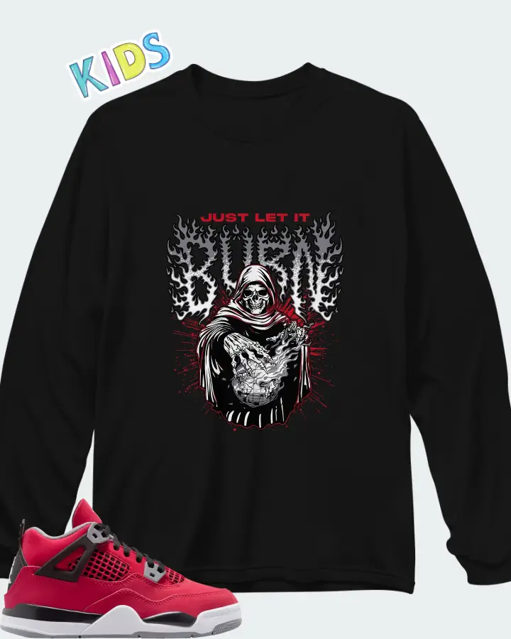 Air Jordan 4 Retro PS Toro Bravo 2026 Matching Kid's Long Sleeve T-Shirt