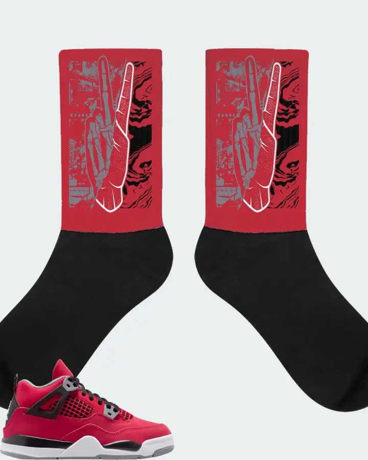 Air Jordan 4 Retro PS Toro Bravo 2026 Sneaker Matching Red Socks - Peace of mind