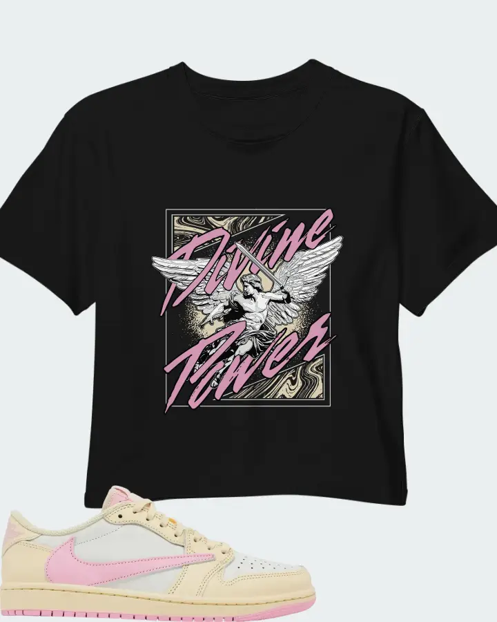Travis Scott x Air Jordan 1 Retro Low OG Shy Pink Matching Crop Top
