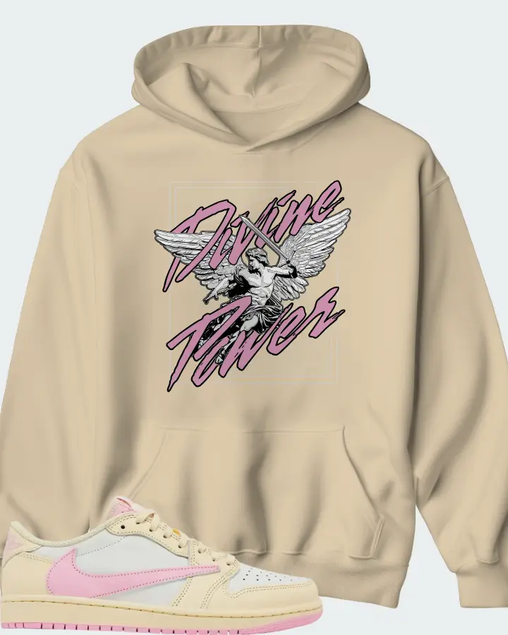 Travis Scott x Air Jordan 1 Retro Low OG Shy Pink Matching Hoodie