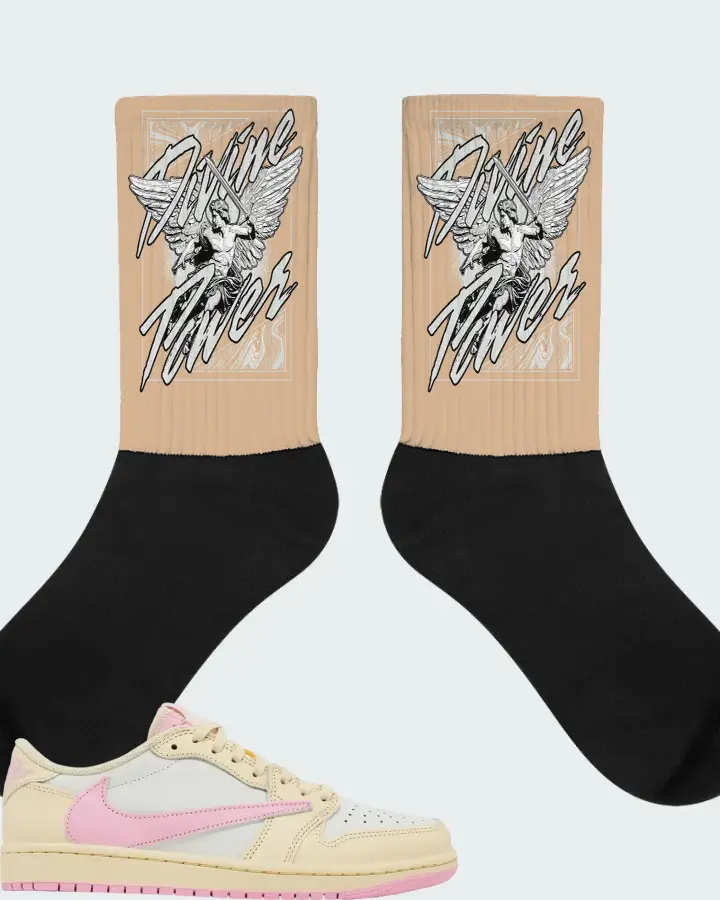 Travis Scott x Air Jordan 1 Retro Low OG Shy Pink Matching Socks