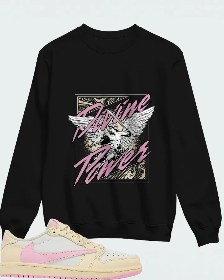 Travis Scott x Air Jordan 1 Retro Low OG Shy Pink Matching Sweatshirt