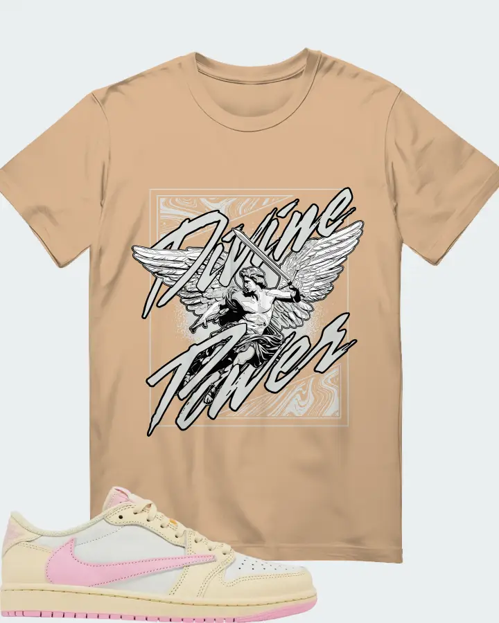 Travis Scott x Air Jordan 1 Retro Low OG Shy Pink Matching T-Shirt