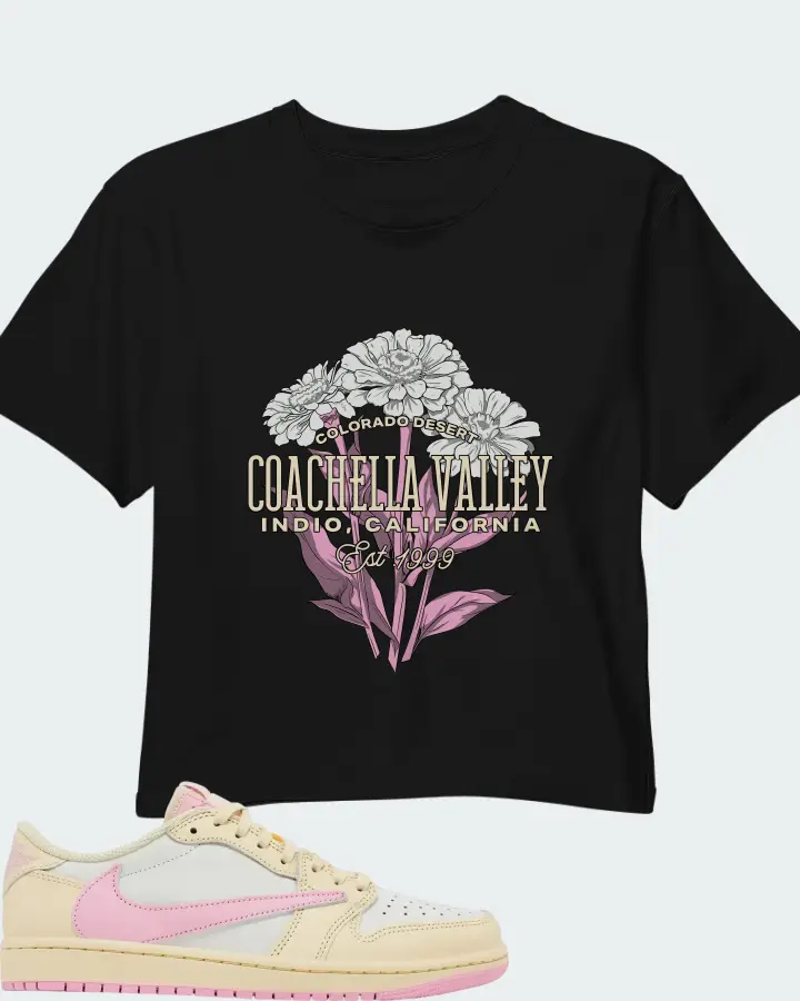 Travis Scott x Air Jordan 1 Retro Low OG Shy Pink Matching Crop Top