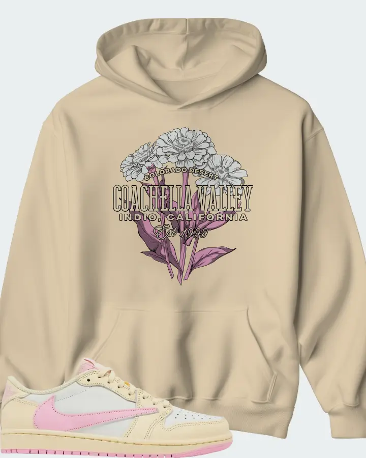 Travis Scott x Air Jordan 1 Retro Low OG Shy Pink Matching Hoodie