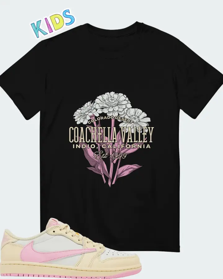 Travis Scott x Air Jordan 1 Retro Low OG Shy Pink Matching Kid's T-Shirt