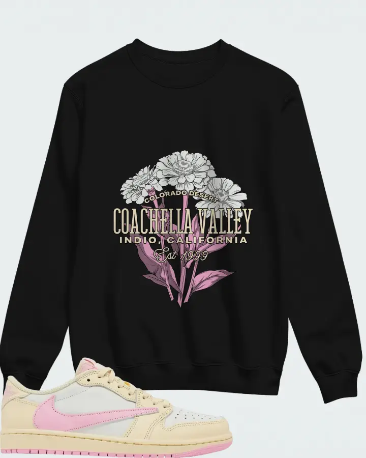 Travis Scott x Air Jordan 1 Retro Low OG Shy Pink Matching Sweatshirt