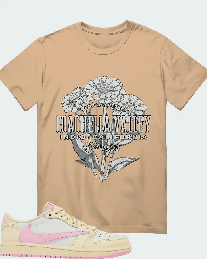 Travis Scott x Air Jordan 1 Retro Low OG Shy Pink Matching T-Shirt