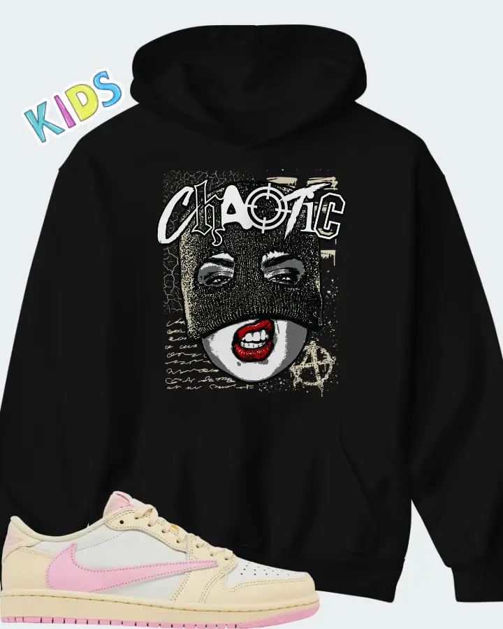 Travis Scott x Air Jordan 1 Retro Low OG Shy Pink Matching Kid's Hoodie