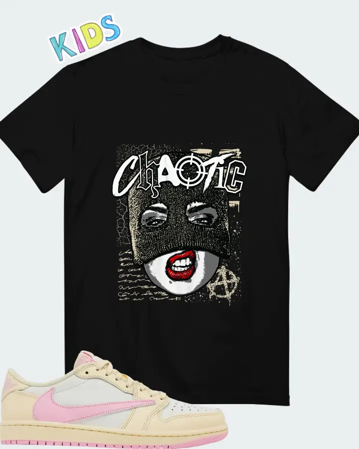 Travis Scott x Air Jordan 1 Retro Low OG Shy Pink Matching Kid's T-Shirt