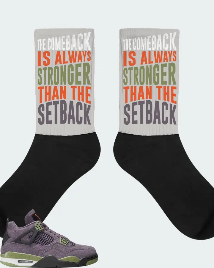 Jordan 4 Retro Sneaker Matching Grey Socks - The Comeback