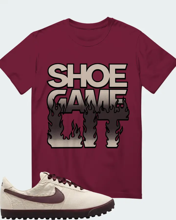 Nike Astro Grabber Leather - Light Cream Sneaker Matching Maroon T-Shirt - Shoe Game Lit Refreshed