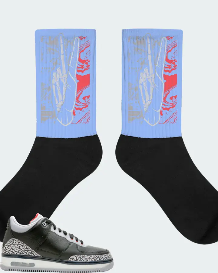 Jordan AJF 3 Sneaker Matching Carolina Blue Socks - Peace of mind