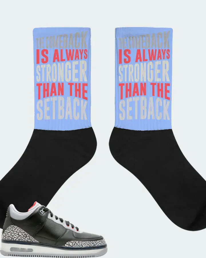Jordan AJF 3 Sneaker Matching Carolina Blue Socks - The Comeback