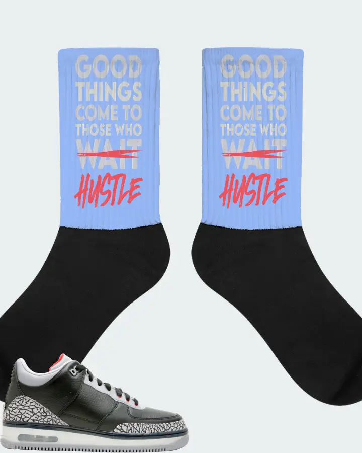 Jordan AJF 3 Sneaker Matching Carolina Blue Socks - Good Things Come