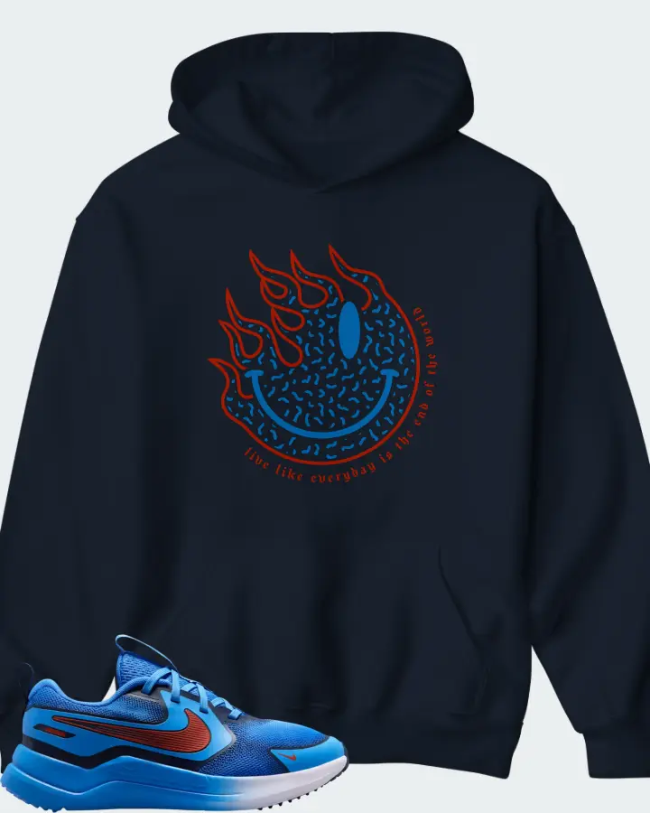 Nike Cosmic Runner Blue Crystal Picante Red Matching Hoodie