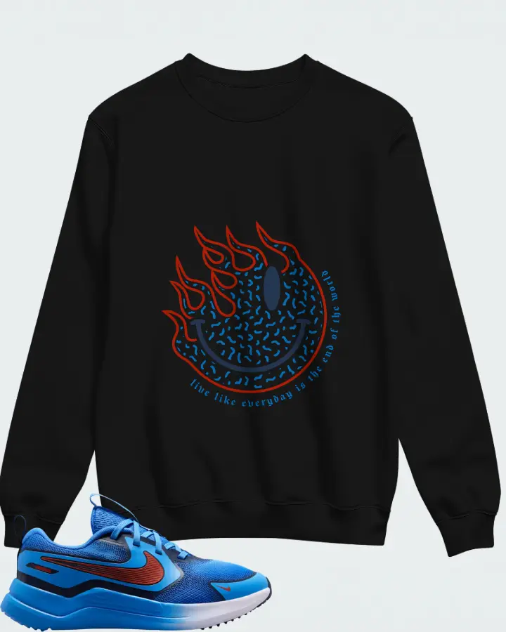 Nike Cosmic Runner Blue Crystal Picante Red Matching Sweatshirt
