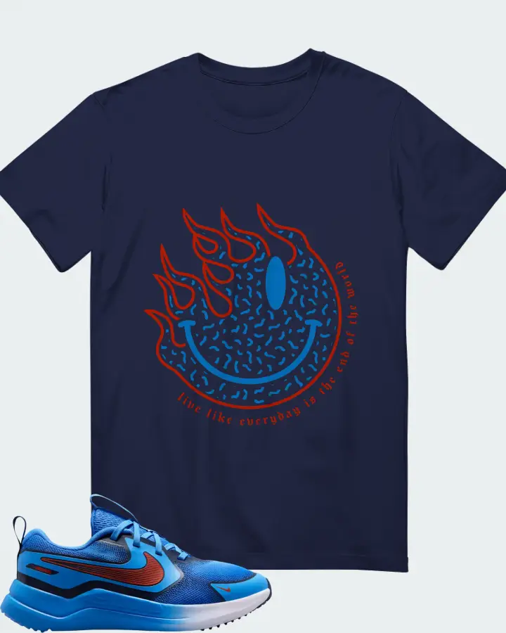 Nike Cosmic Runner Blue Crystal Picante Red Matching T-Shirt