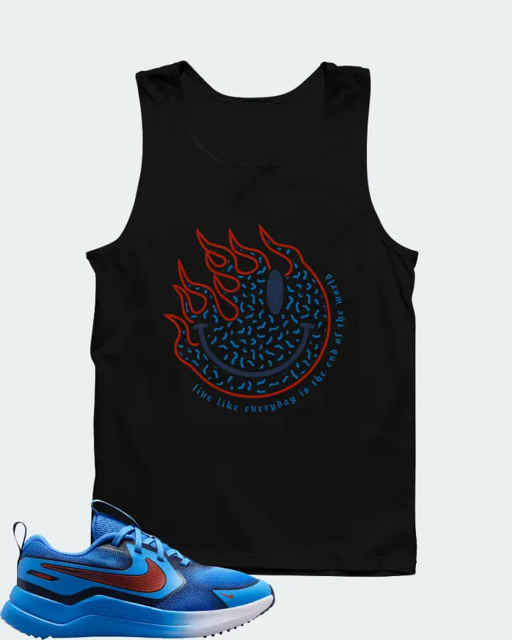 Nike Cosmic Runner Blue Crystal Picante Red Matching Tank Top