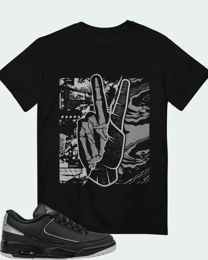 Air Jordan 2/3 Black Metallic Silver Matching T-Shirt