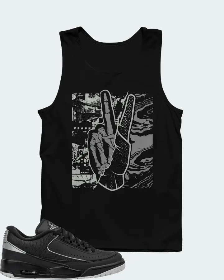 Air Jordan 2/3 Black Metallic Silver Matching Tank Top