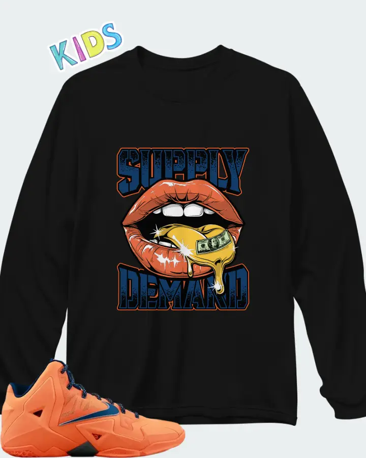 Nike LeBron 11 Atomic Orange Matching Kid's Long Sleeve T-Shirt