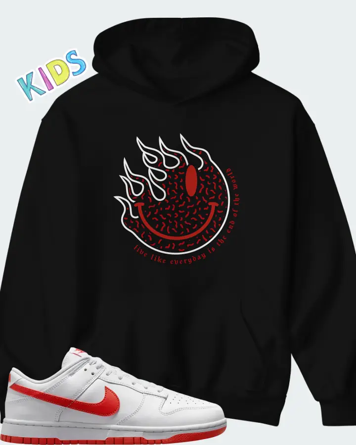 Nike Dunk Low Picante Red Matching Kid's Hoodie