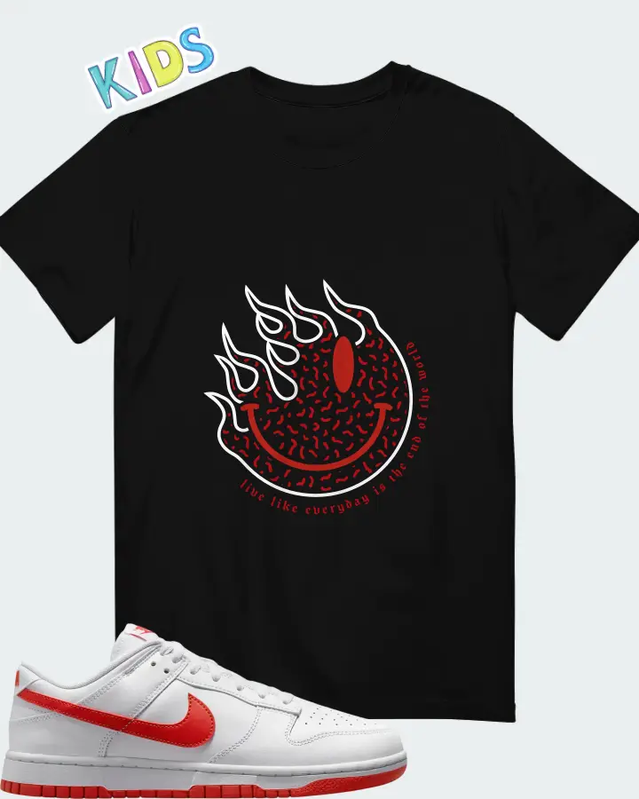 Nike Dunk Low Picante Red Matching Kid's T-Shirt