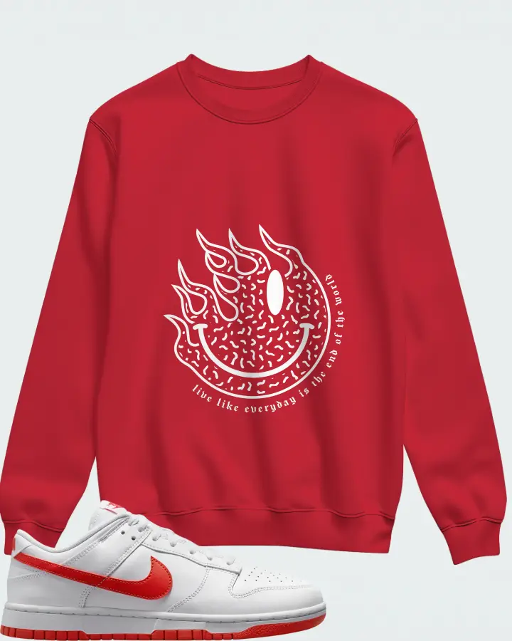 Nike Dunk Low Picante Red Matching Sweatshirt