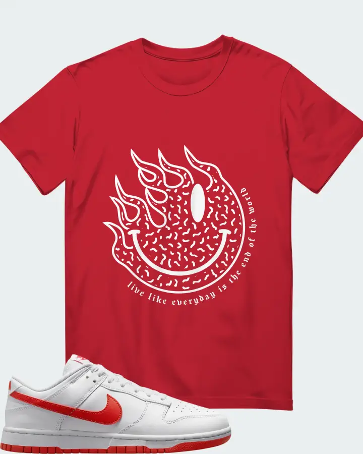 Nike Dunk Low Picante Red Matching T-Shirt
