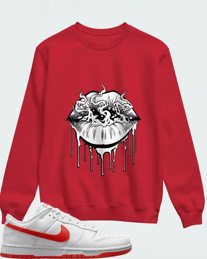 Nike Dunk Low Picante Red Matching Sweatshirt