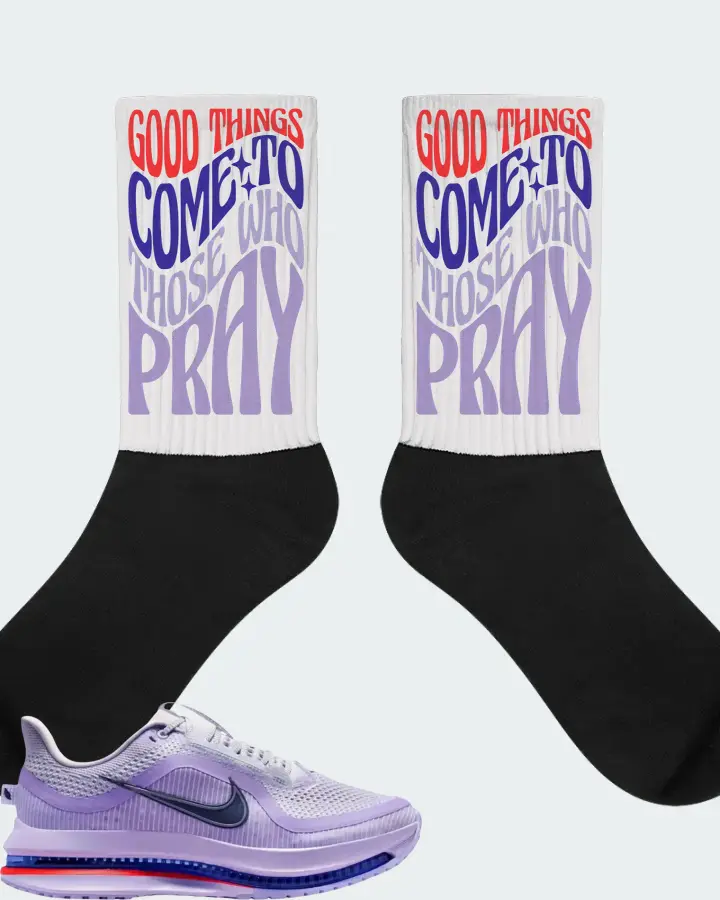 Nike Wmns Pegasus Premium Barley Grape Sneaker Matching White Socks - Good Things Come To Those Who Pray