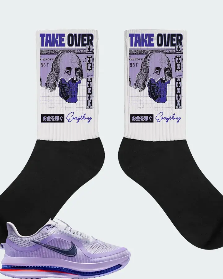 Nike Wmns Pegasus Premium Barley Grape Sneaker Matching White Socks - Take Over