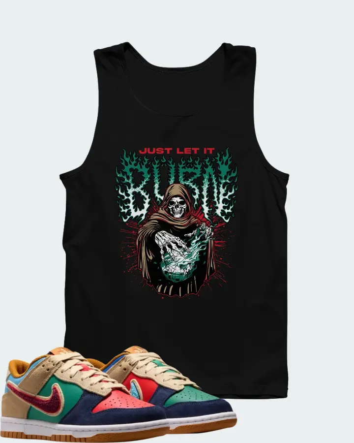 Nike Dunk Low Midnight Navy Green Noise Matching Tank Top