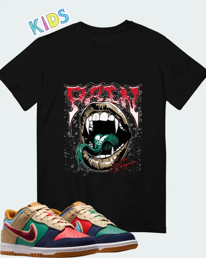 Nike Dunk Low Midnight Navy Green Noise Matching Kid's T-Shirt