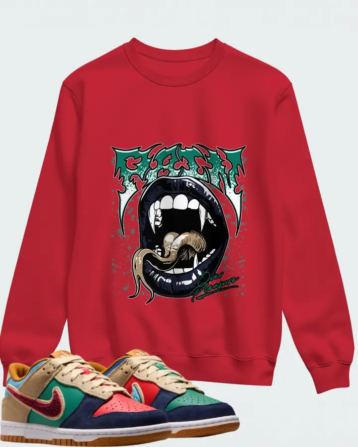 Nike Dunk Low Midnight Navy Green Noise Matching Sweatshirt