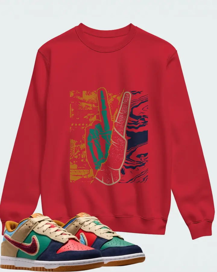 Nike Dunk Low Midnight Navy Green Noise Matching Sweatshirt