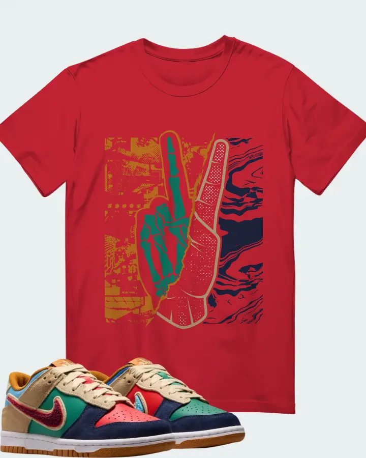 Nike Dunk Low Midnight Navy Green Noise Matching T-Shirt