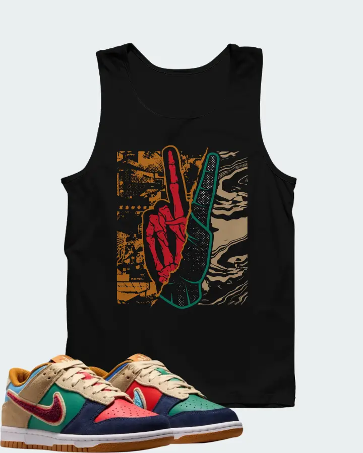 Nike Dunk Low Midnight Navy Green Noise Matching Tank Top