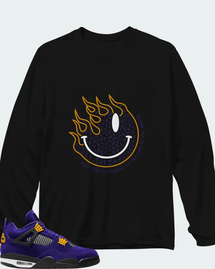 Air Jordan 4 Imperial Purple Matching Long Sleeve T-Shirt