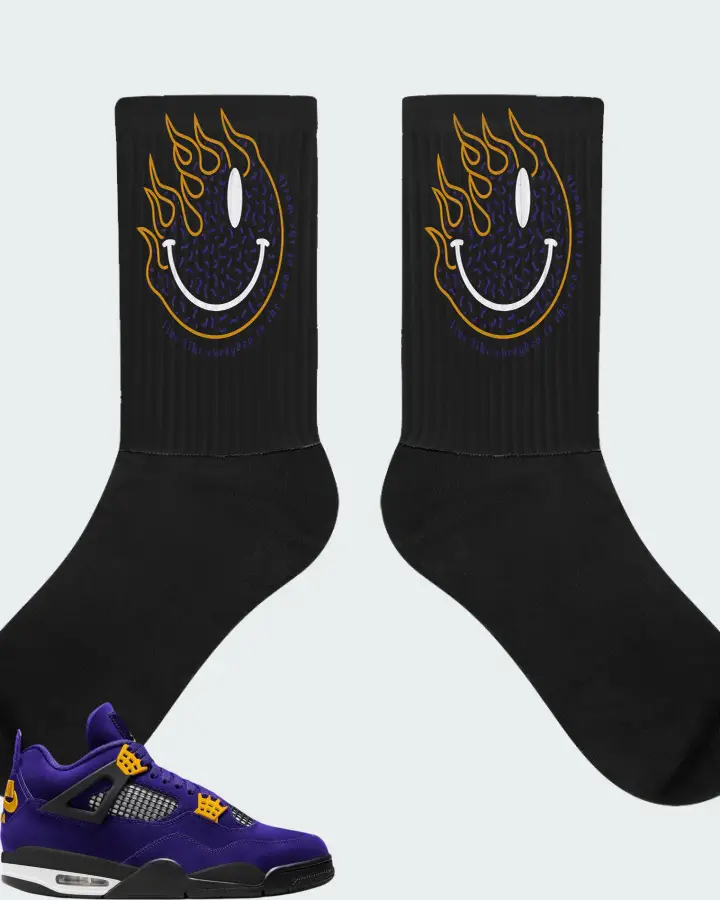 Air Jordan 4 Imperial Purple Matching Socks
