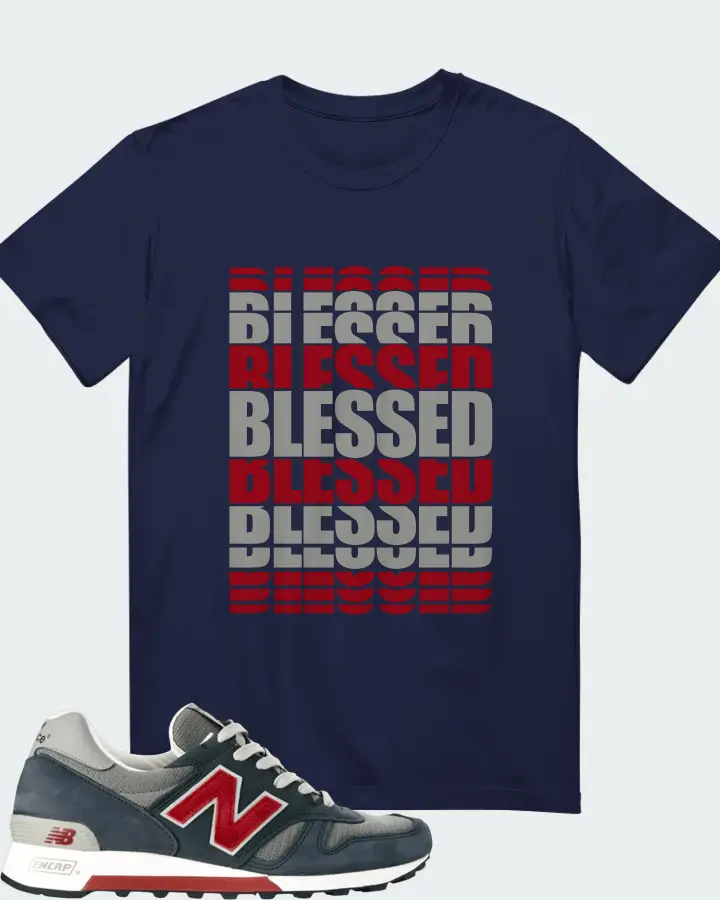 New Balance 1300  Sneaker Matching Navy T-Shirt - BLESSED Many Times