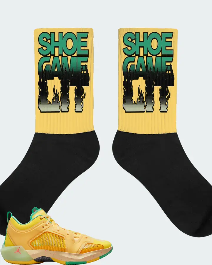Jordan 37 Low Sneaker Matching Yellow Socks - Shoe Game Lit Refreshed