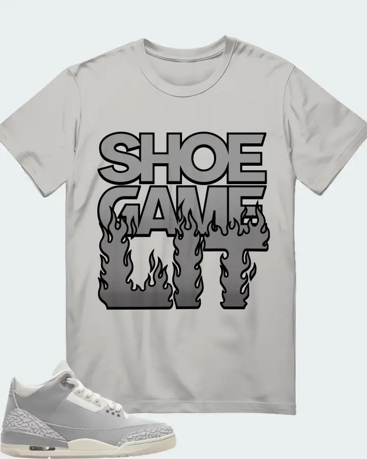 Air Jordan 3 Craft Ivory  Sneaker Matching Grey T-Shirt - Shoe Game Lit Refreshed