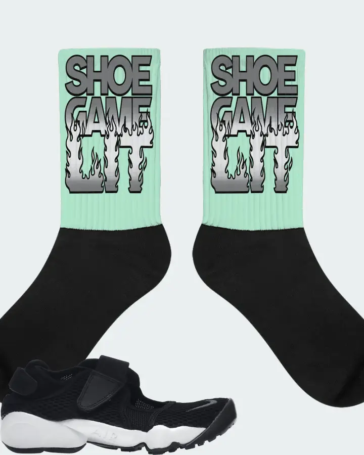 Nike Air Rift Breathe Sneaker Matching Mint Socks - Shoe Game Lit Refreshed
