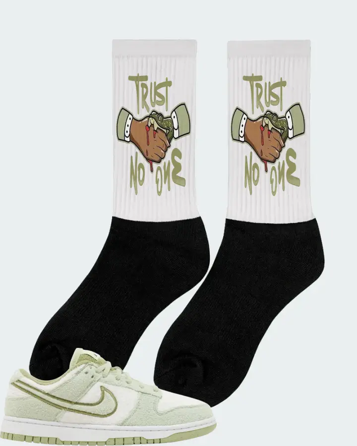 Nike Dunk Low SE Sneaker Matching White Socks (Trust No One) - View 3