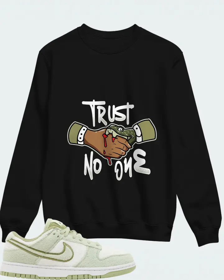 Nike Dunk Low SE Sneaker Matching Black Sweatshirt - Trust No One