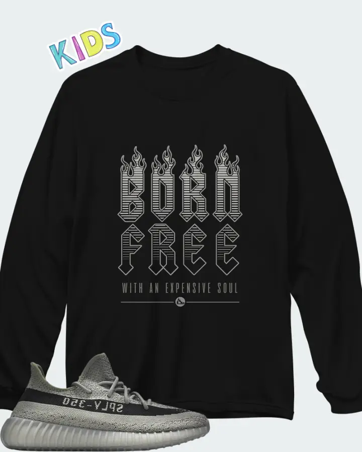 Adidas Yeezy Boost 350 V2 Granite Matching Kid's Long Sleeve T-Shirt
