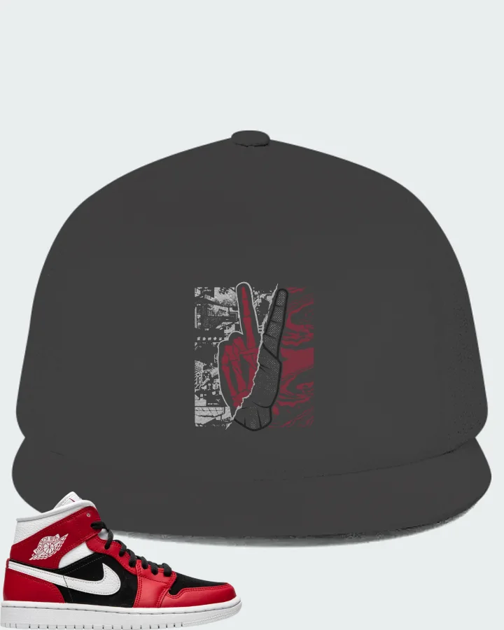 Jordan 1 Mid Sneaker Matching Dark Grey Hat - Peace of mind
